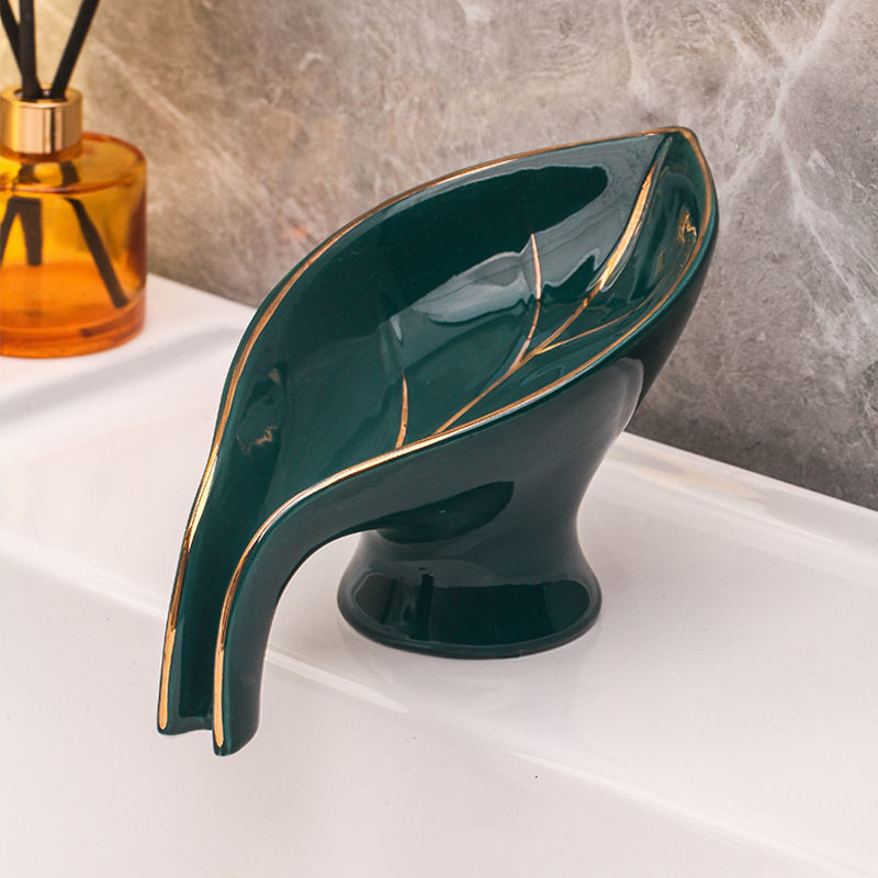 Keraminė muilo dėžutė Lengva prabanga, modernus vonios kambario laikymo padėklas nusausinimo lentynas Kūrybinis laikymo lentynas tualeto tvarkyklės papuošimas