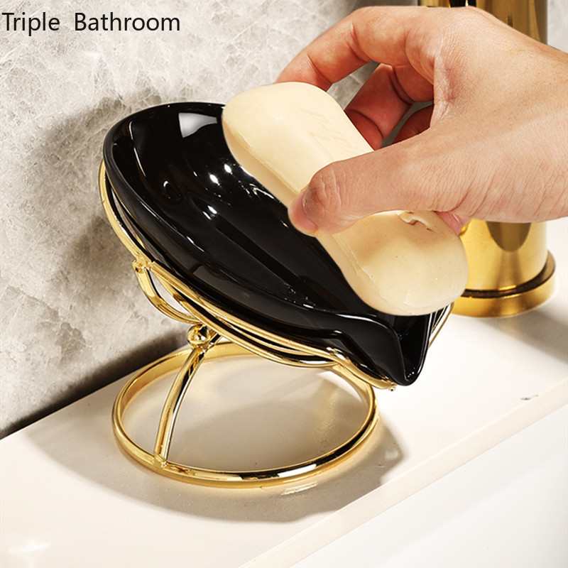 Vasă de săpun din ceramică de lux ușoară Accesorii portabile de depozitare pentru bucătărie Suporturi pentru săpun Cutii de ambalare pentru săpun Rafturi Organizator de baie