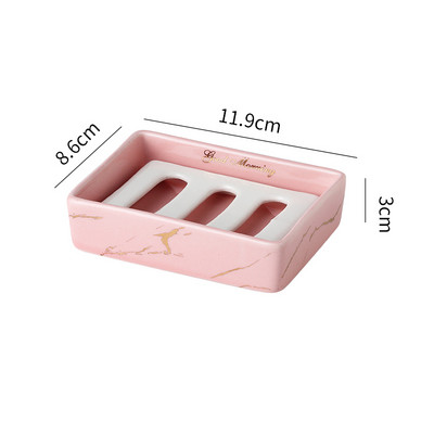 Stačiakampės keraminės muilo dėžutės Kūrybinės buitinės drenažo muilo laikymo dėžutės Vonios reikmenų laikymo konteineriai Vonios kambario lentynos