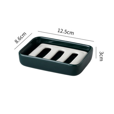 Stačiakampės keraminės muilo dėžutės Kūrybinės buitinės drenažo muilo laikymo dėžutės Vonios reikmenų laikymo konteineriai Vonios kambario lentynos