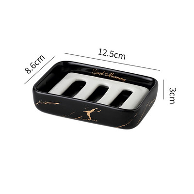 Stačiakampės keraminės muilo dėžutės Kūrybinės buitinės drenažo muilo laikymo dėžutės Vonios reikmenų laikymo konteineriai Vonios kambario lentynos