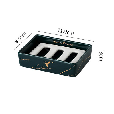 Stačiakampės keraminės muilo dėžutės Kūrybinės buitinės drenažo muilo laikymo dėžutės Vonios reikmenų laikymo konteineriai Vonios kambario lentynos