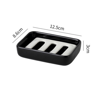 Stačiakampės keraminės muilo dėžutės Kūrybinės buitinės drenažo muilo laikymo dėžutės Vonios reikmenų laikymo konteineriai Vonios kambario lentynos