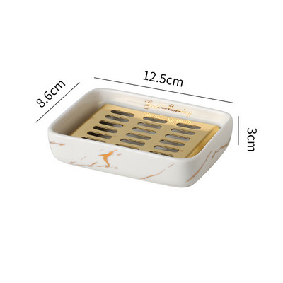 Stačiakampės keraminės muilo dėžutės Kūrybinės buitinės drenažo muilo laikymo dėžutės Vonios reikmenų laikymo konteineriai Vonios kambario lentynos