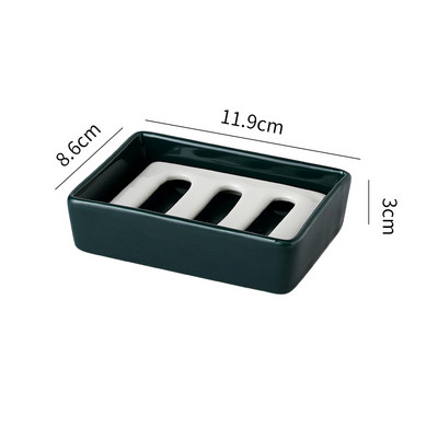 Stačiakampės keraminės muilo dėžutės Kūrybinės buitinės drenažo muilo laikymo dėžutės Vonios reikmenų laikymo konteineriai Vonios kambario lentynos