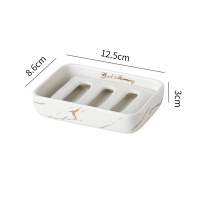 Stačiakampės keraminės muilo dėžutės Kūrybinės buitinės drenažo muilo laikymo dėžutės Vonios reikmenų laikymo konteineriai Vonios kambario lentynos