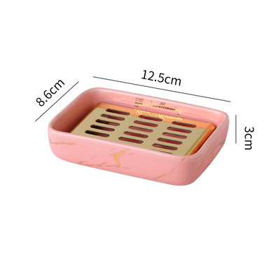 Stačiakampės keraminės muilo dėžutės Kūrybinės buitinės drenažo muilo laikymo dėžutės Vonios reikmenų laikymo konteineriai Vonios kambario lentynos