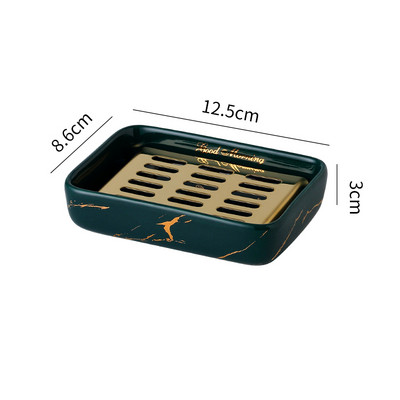 Stačiakampės keraminės muilo dėžutės Kūrybinės buitinės drenažo muilo laikymo dėžutės Vonios reikmenų laikymo konteineriai Vonios kambario lentynos