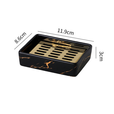 Stačiakampės keraminės muilo dėžutės Kūrybinės buitinės drenažo muilo laikymo dėžutės Vonios reikmenų laikymo konteineriai Vonios kambario lentynos