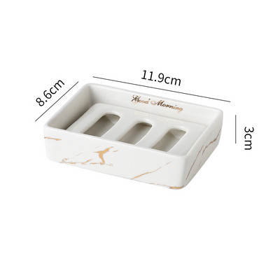 Stačiakampės keraminės muilo dėžutės Kūrybinės buitinės drenažo muilo laikymo dėžutės Vonios reikmenų laikymo konteineriai Vonios kambario lentynos