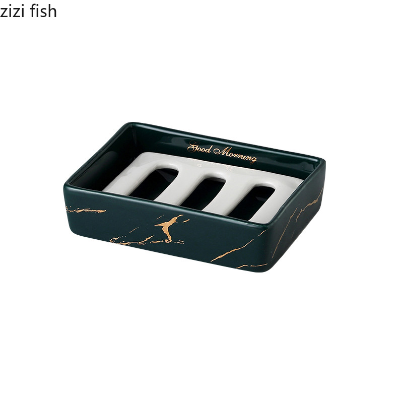 Stačiakampės keraminės muilo dėžutės Kūrybinės buitinės drenažo muilo laikymo dėžutės Vonios reikmenų laikymo konteineriai Vonios kambario lentynos