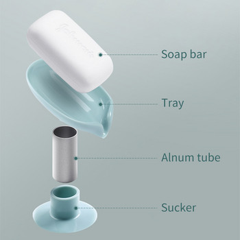 3 бр. Сапунерка с форма на листа Отцеждащ сапун Душ Поставка за сапун Кутия Гъба Тава за съхранение Безводно съхранение Поставка за баня Консумативи
