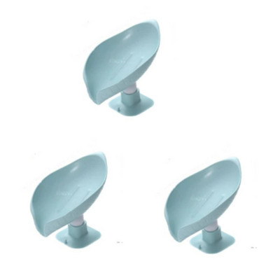 3db szappantartó levél alakú lefolyó szappan zuhany szappantartó doboz szivacs tárolótálca vízmentes tároló fürdőszoba állvány Kellékek