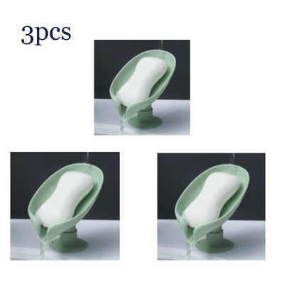 3db szappantartó levél alakú lefolyó szappan zuhany szappantartó doboz szivacs tárolótálca vízmentes tároló fürdőszoba állvány Kellékek