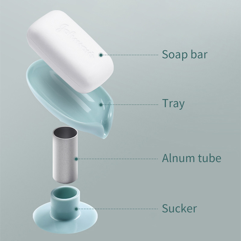 3db szappantartó levél alakú lefolyó szappan zuhany szappantartó doboz szivacs tárolótálca vízmentes tároló fürdőszoba állvány Kellékek