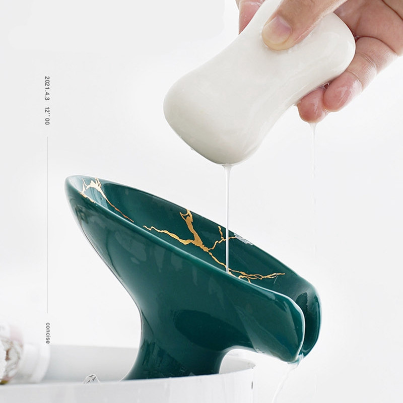 Zelena mramorirana keramička posuda za sapun za kupaonicu Restoran Hotelska kupaonica za pohranjivanje sapuna Dekoracija kupaonice Kutija za sapun za kućanstvo