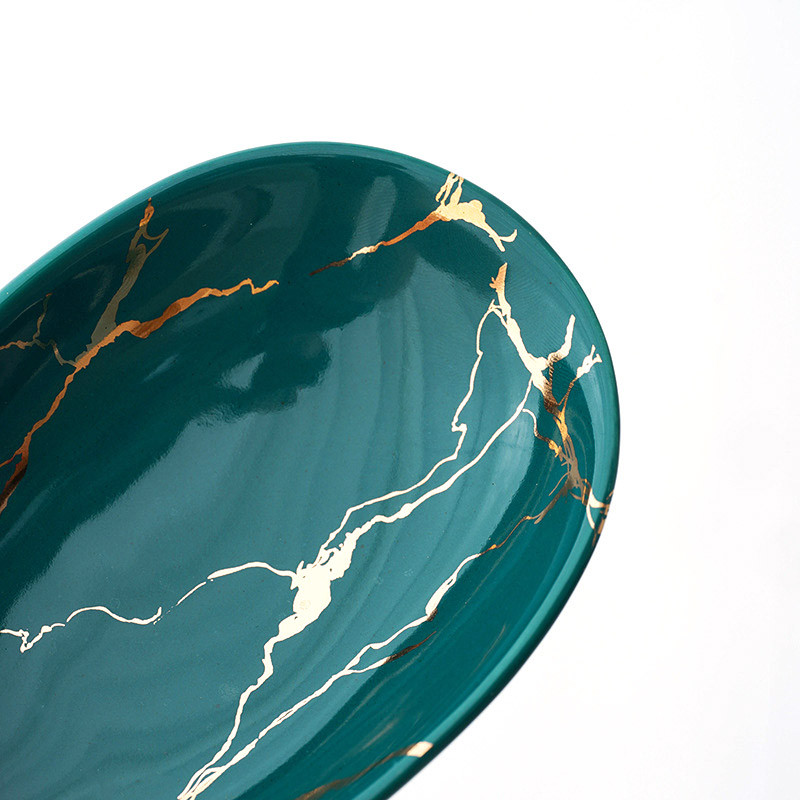 Zelena mramorirana keramička posuda za sapun za kupaonicu Restoran Hotelska kupaonica za pohranjivanje sapuna Dekoracija kupaonice Kutija za sapun za kućanstvo