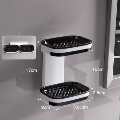 Διπλή στρώση Επιτοίχια Πιάτα Σαπουνιού Κουτί Αποστράγγισης Στήριγμα Σφουγγάρι Αποθήκευση Αξεσουάρ Μπάνιου Είδη περιποίησης Organizer Κουζίνα