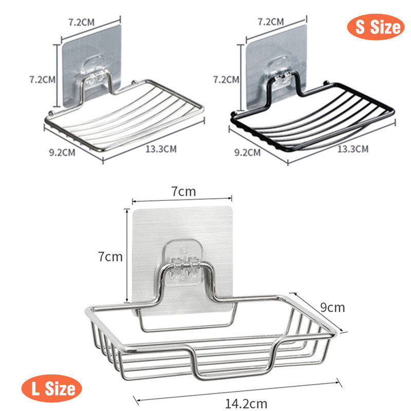 Držač posude za sapun Kupaonica Stalak za sapun od nehrđajućeg čelika Zidni držač za sapun Umivaonik Paluba Kupatilo za tuširanje Spužva za pranje posuđa