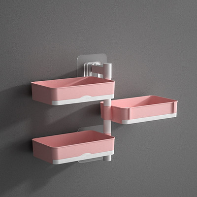 Ant sienos montuojama muilo indas 180 laipsnių pasukti 1 2 3 4 sluoksnių muilo nutekėjimo stovas Vonios muilo laikiklis Vonios tualeto reikmenų lentyna