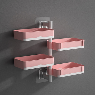 Ant sienos montuojama muilo indas 180 laipsnių pasukti 1 2 3 4 sluoksnių muilo nutekėjimo stovas Vonios muilo laikiklis Vonios tualeto reikmenų lentyna