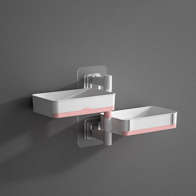 Ant sienos montuojama muilo indas 180 laipsnių pasukti 1 2 3 4 sluoksnių muilo nutekėjimo stovas Vonios muilo laikiklis Vonios tualeto reikmenų lentyna