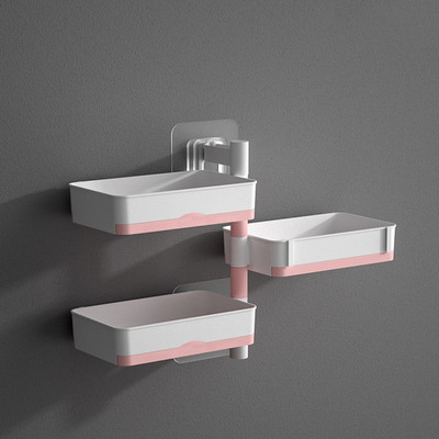 Ant sienos montuojama muilo indas 180 laipsnių pasukti 1 2 3 4 sluoksnių muilo nutekėjimo stovas Vonios muilo laikiklis Vonios tualeto reikmenų lentyna