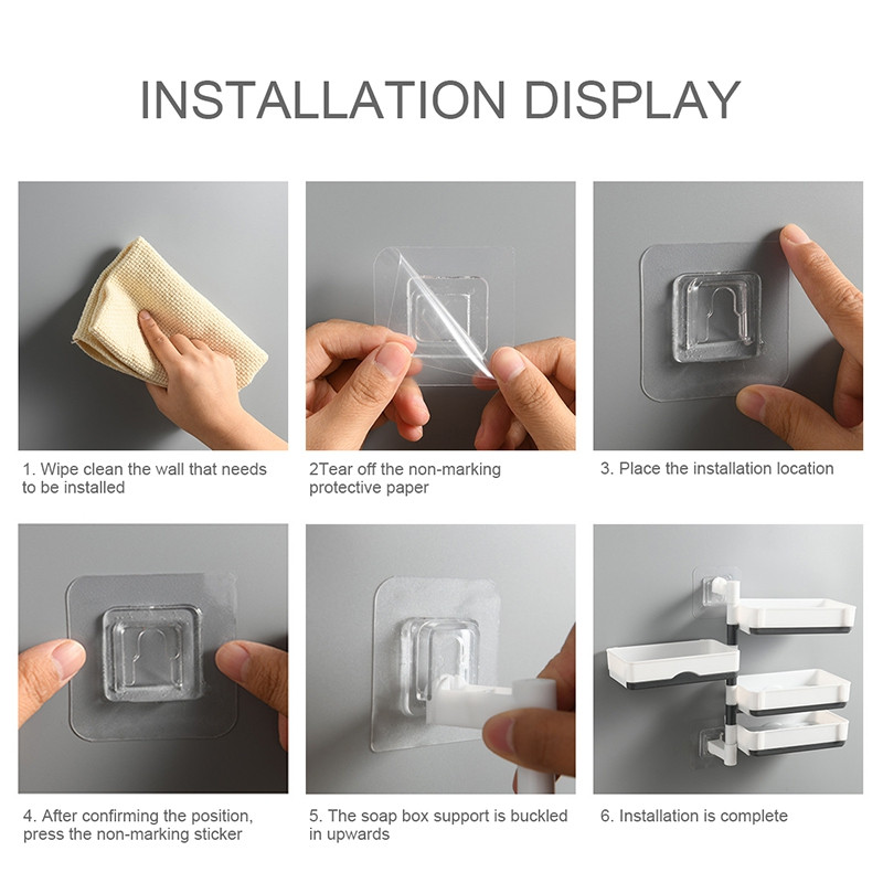 Ant sienos montuojama muilo indas 180 laipsnių pasukti 1 2 3 4 sluoksnių muilo nutekėjimo stovas Vonios muilo laikiklis Vonios tualeto reikmenų lentyna