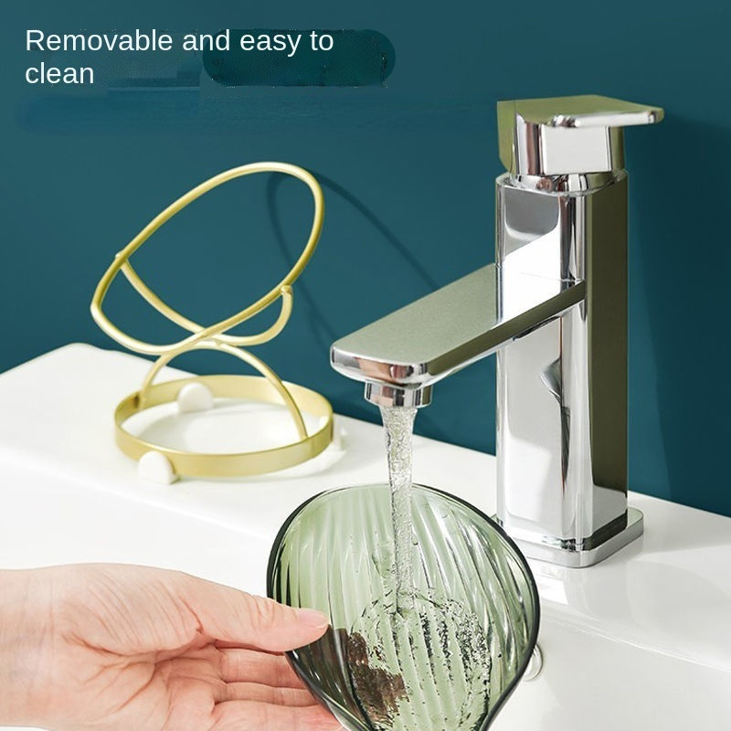 2022 New Light Luxury Style Petal Creativ Modă Scurgere Cutie de săpun de uz casnic Suport de săpun Tavă de perforare gratuită Suport pentru săpun pentru baie