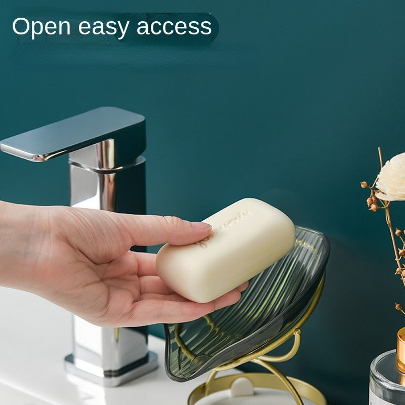 2022 New Light Luxury Style Petal Creativ Modă Scurgere Cutie de săpun de uz casnic Suport de săpun Tavă de perforare gratuită Suport pentru săpun pentru baie