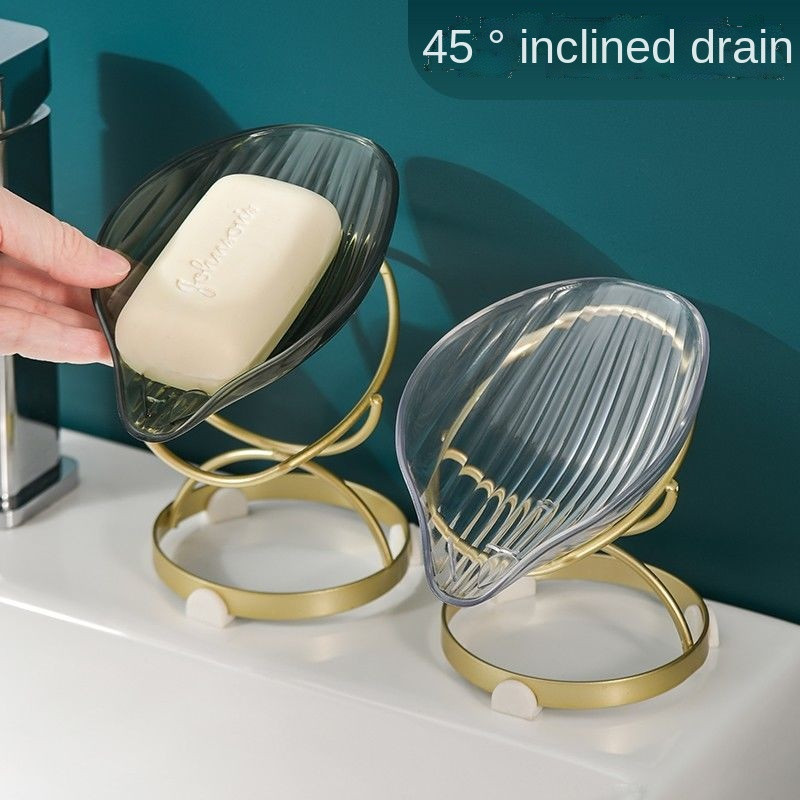 2022 New Light Luxury Style Petal Creativ Modă Scurgere Cutie de săpun de uz casnic Suport de săpun Tavă de perforare gratuită Suport pentru săpun pentru baie