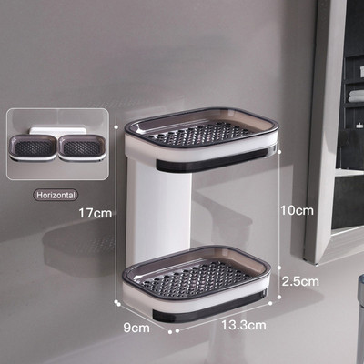 Seebialuse topelt äravooluga vannitoahoidik Seinale paigaldatav, mulgustamata ruumi kokkuhoid Eemaldatav käsn, hoiustamine Tugev kandevõime