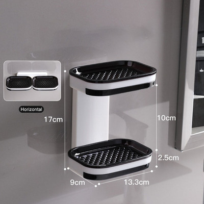 Seebialuse topelt äravooluga vannitoahoidik Seinale paigaldatav, mulgustamata ruumi kokkuhoid Eemaldatav käsn, hoiustamine Tugev kandevõime