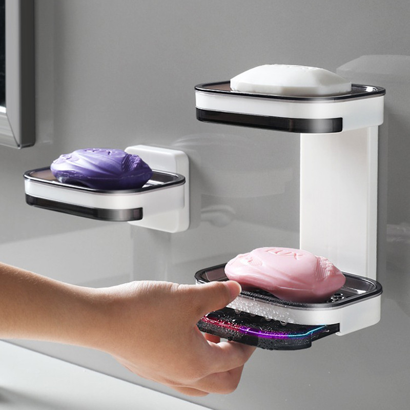 Seebialuse topelt äravooluga vannitoahoidik Seinale paigaldatav, mulgustamata ruumi kokkuhoid Eemaldatav käsn, hoiustamine Tugev kandevõime