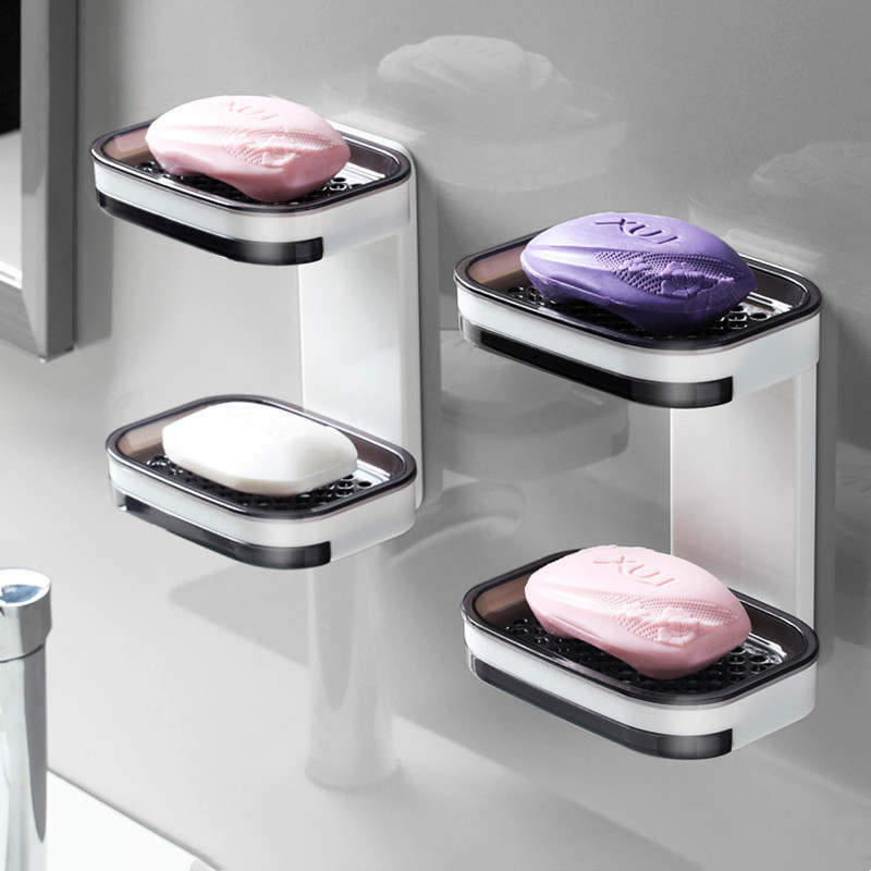 Seebialuse topelt äravooluga vannitoahoidik Seinale paigaldatav, mulgustamata ruumi kokkuhoid Eemaldatav käsn, hoiustamine Tugev kandevõime