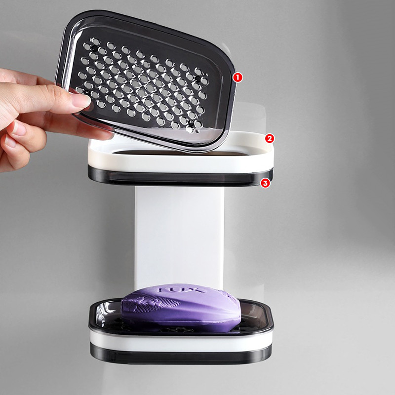 Seebialuse topelt äravooluga vannitoahoidik Seinale paigaldatav, mulgustamata ruumi kokkuhoid Eemaldatav käsn, hoiustamine Tugev kandevõime