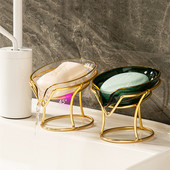 Kreativna kutija za sapun u obliku lista Odvod Stalak za sapun Tanjur Stalak za željezni pladanj WC tuš Neklizajuća kutija za sapun Kupaonski pribor bez bušenja