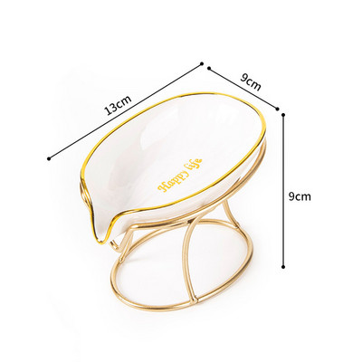 Kreativna kutija za sapun u obliku lista Odvod Stalak za sapun Tanjur Stalak za željezni pladanj WC tuš Neklizajuća kutija za sapun Kupaonski pribor bez bušenja