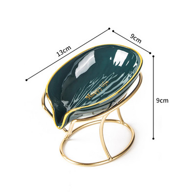 Kreativna kutija za sapun u obliku lista Odvod Stalak za sapun Tanjur Stalak za željezni pladanj WC tuš Neklizajuća kutija za sapun Kupaonski pribor bez bušenja