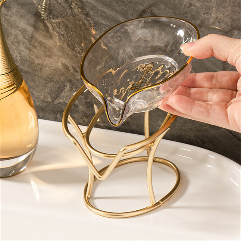 Kreativna kutija za sapun u obliku lista Odvod Stalak za sapun Tanjur Stalak za željezni pladanj WC tuš Neklizajuća kutija za sapun Kupaonski pribor bez bušenja