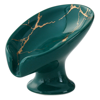 Σχήμα φύλλου Κουτί σαπουνιού Αποστράγγιση σφουγγάρι Πιάτο αποθήκευσης Δίσκος σαπουνιού Πιάτο σαπουνιού αυτοστραγγιζόμενος οργανωτής κεραμικής βάσης προμήθειες μπάνιου