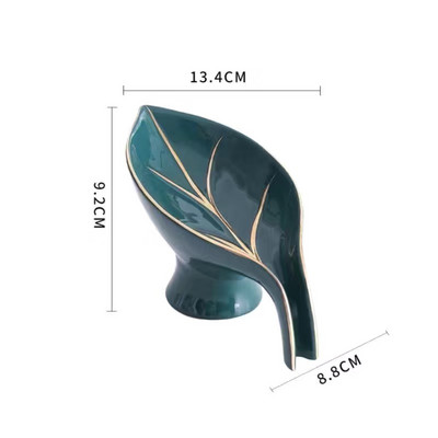 Σχήμα φύλλου Κουτί σαπουνιού Αποστράγγιση σφουγγάρι Πιάτο αποθήκευσης Δίσκος σαπουνιού Πιάτο σαπουνιού αυτοστραγγιζόμενος οργανωτής κεραμικής βάσης προμήθειες μπάνιου