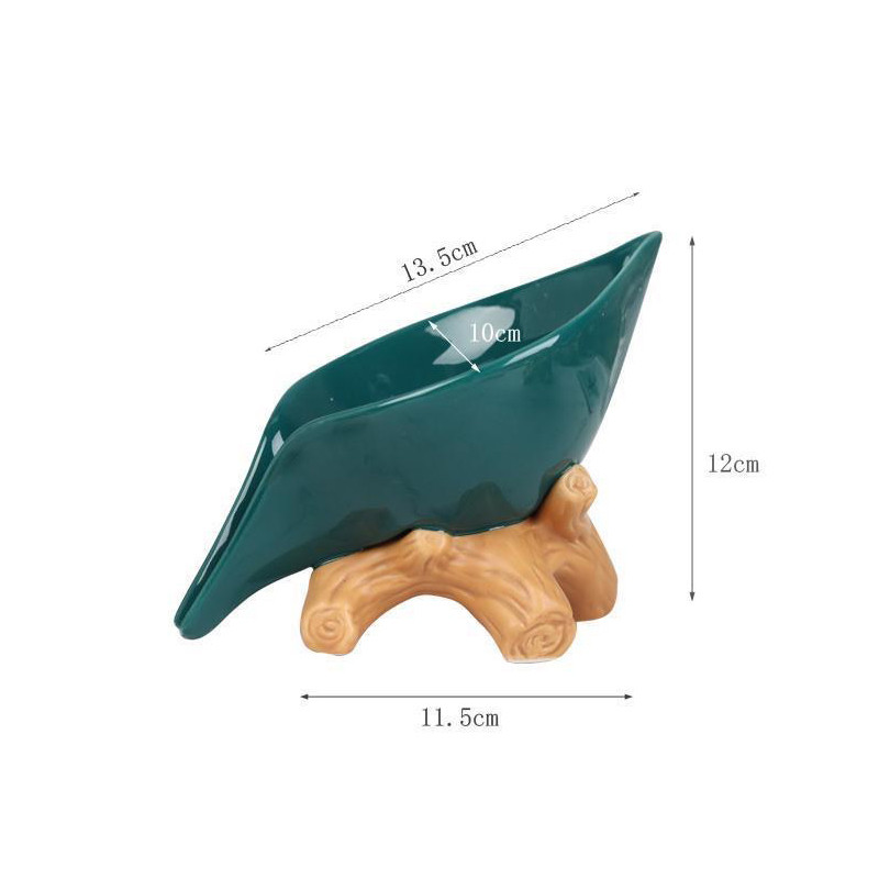 Σχήμα φύλλου Κουτί σαπουνιού Αποστράγγιση σφουγγάρι Πιάτο αποθήκευσης Δίσκος σαπουνιού Πιάτο σαπουνιού αυτοστραγγιζόμενος οργανωτής κεραμικής βάσης προμήθειες μπάνιου
