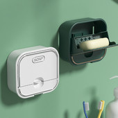 Muilo lentynėlė Buitinė muilo dėžutė Nemokama perforuota prie sienos montuojama dvigubo sluoksnio kūrybinga nusausinanti atverčiamoji muilo laikymo dėžutė