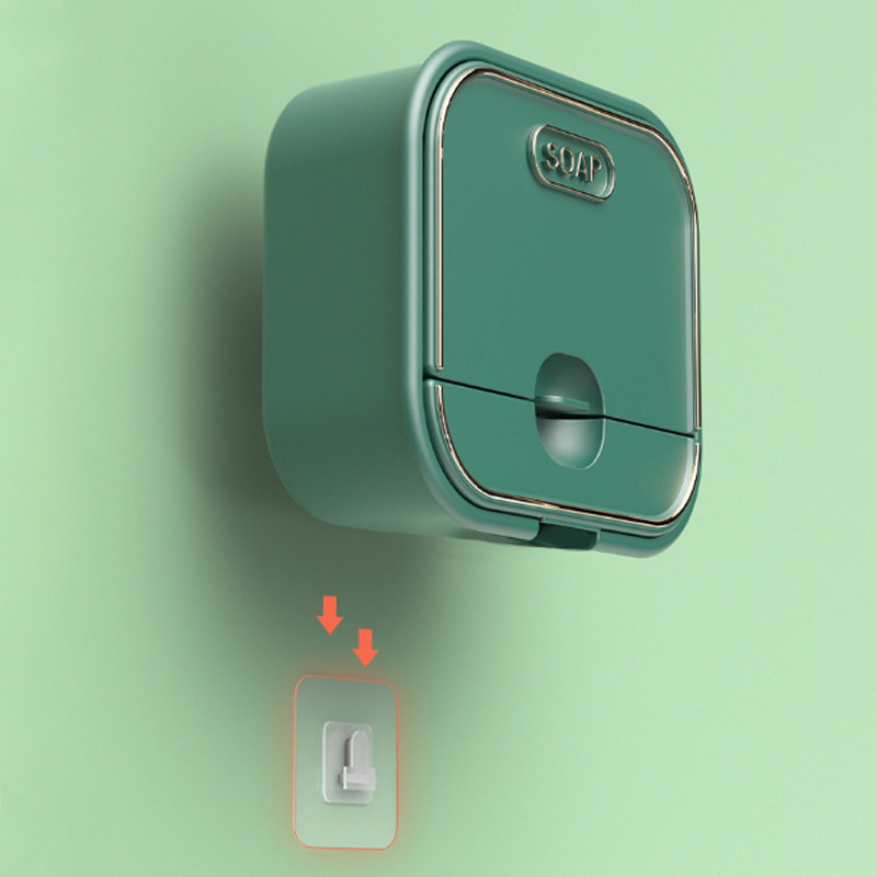 Muilo lentynėlė Buitinė muilo dėžutė Nemokama perforuota prie sienos montuojama dvigubo sluoksnio kūrybinga nusausinanti atverčiamoji muilo laikymo dėžutė