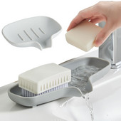 Silikonska posuda za sapun u dvije veličine s otvorom za odvod Kuhinjski kupaonski sudoper Držač za pohranu sapuna Stalak za sušenje rublja