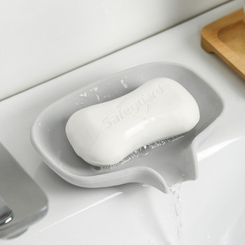 Δίσκος πιάτων σαπουνιού σιλικόνης δύο μεγεθών με στόμιο αποστράγγισης κουζίνας νιπτήρας μπάνιου Θήκη αποθήκευσης σαπουνιού αυτο-στραγγιζόμενη σχάρα στεγνώματος