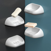 Nešiojami muilo indai dušo dėklo laikiklis prie sienos tvirtinamas muilo laikiklis laikymo dėžutės stovas su nutekėjimo padėklu vonios kambario priedų rinkinys