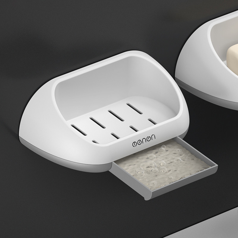 Nešiojami muilo indai dušo dėklo laikiklis prie sienos tvirtinamas muilo laikiklis laikymo dėžutės stovas su nutekėjimo padėklu vonios kambario priedų rinkinys