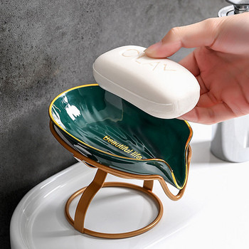 1PC 2022 New Light Luxury Style Soap Box Θήκη οικιακής σαπουνιού τουαλέτας Κουτί αποστράγγισης Δωρεάν διάτρηση Creative Storage Rack Πιάτο σαπουνιού